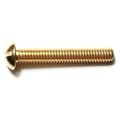 Midwest Fastener 5/16"-18 x 2 in Slotted Round Machine Screw, Plain Brass, 6 PK 32804